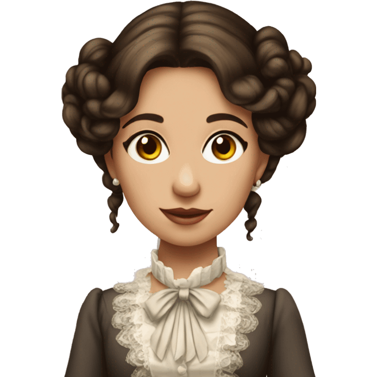 Brunette elegant Victorian girl emoji