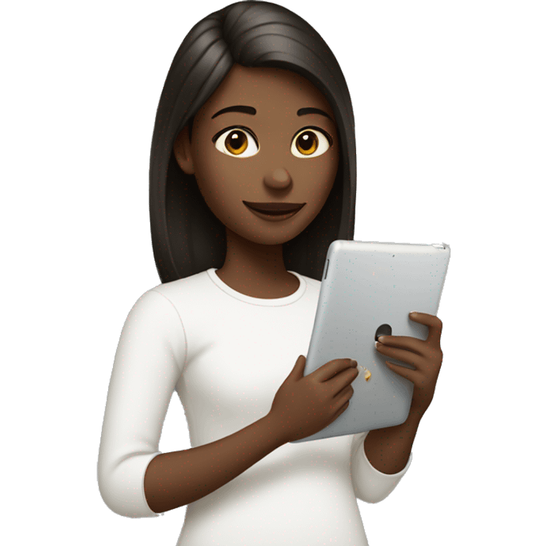 girl with white iPad emoji