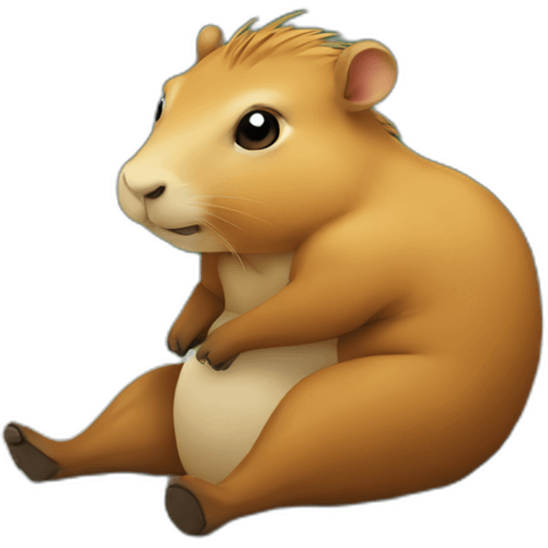 capivara relaxando na praia emoji