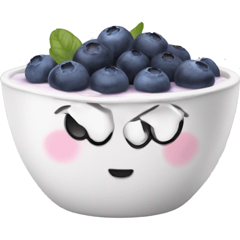 yogurt bowl with blueberries on top emoji