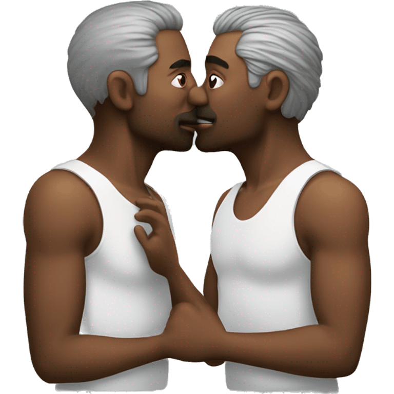 Two men kissing six oack emoji