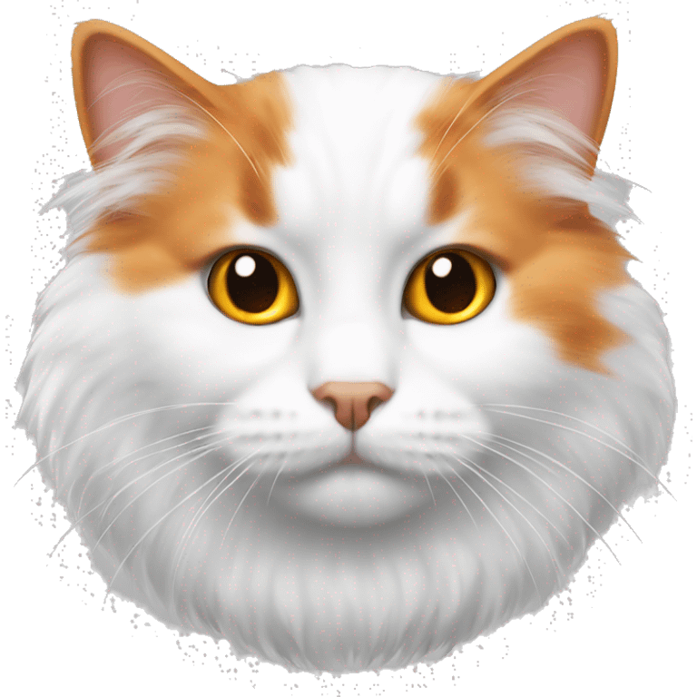 fluffy white and orange turksih van cat emoji