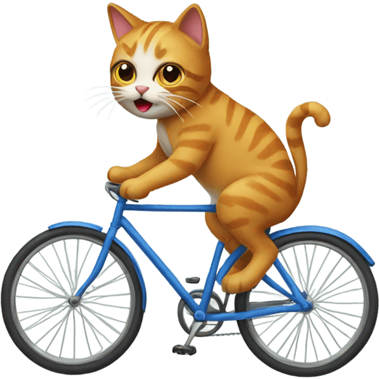 A cat on a bike emoji