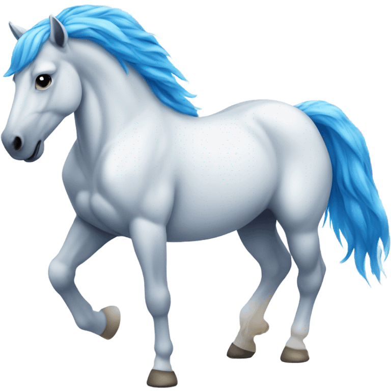 White horse with blue hair  emoji