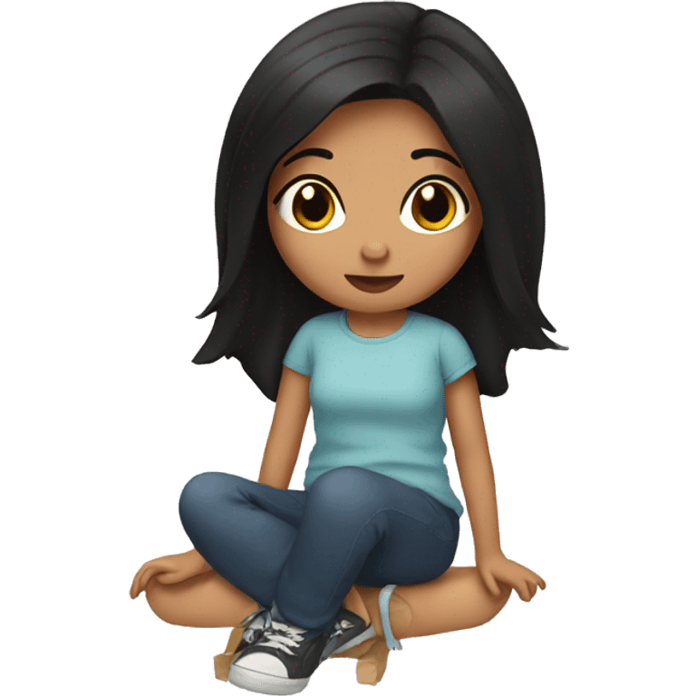 sitting girl with black hair emoji