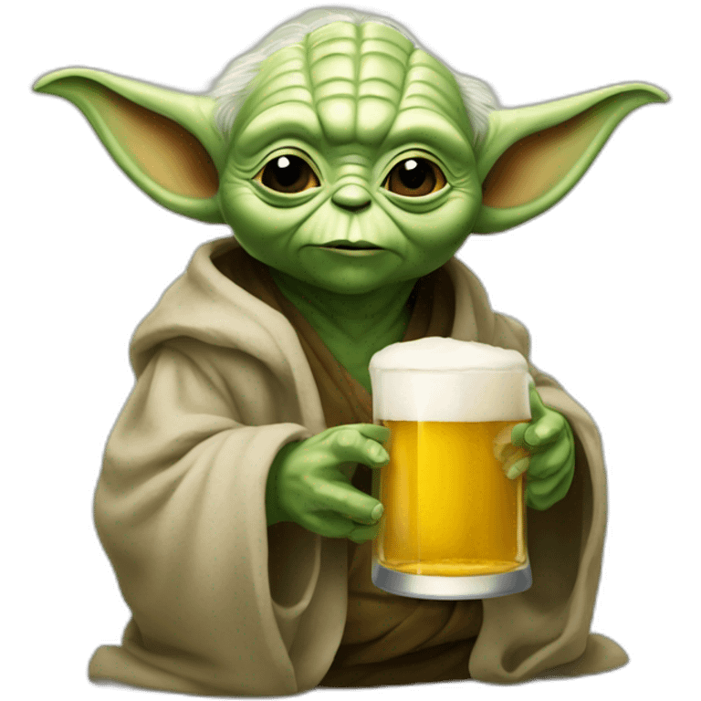 Yoda avec une bière emoji