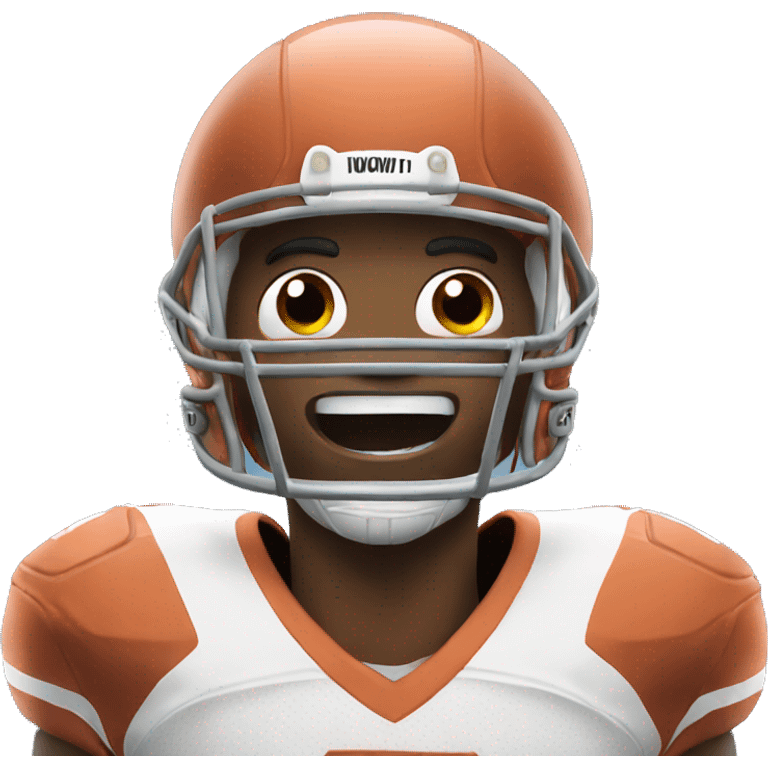 Football with WOW expression emoji