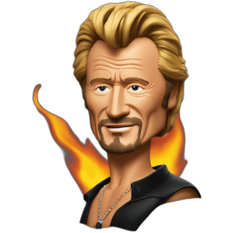 Johnny Hallyday in flame emoji