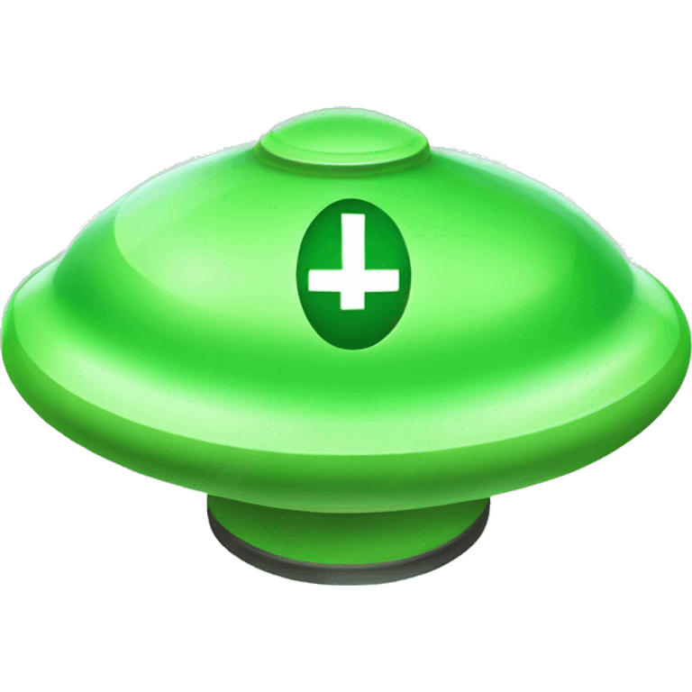 green check mark on a flying saucer emoji