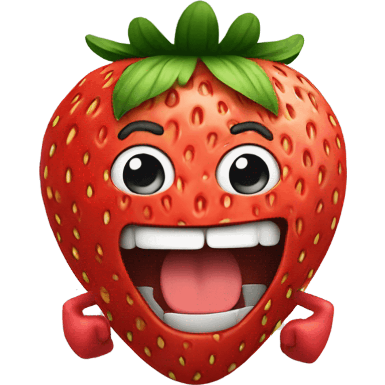 muscular strawberry  emoji