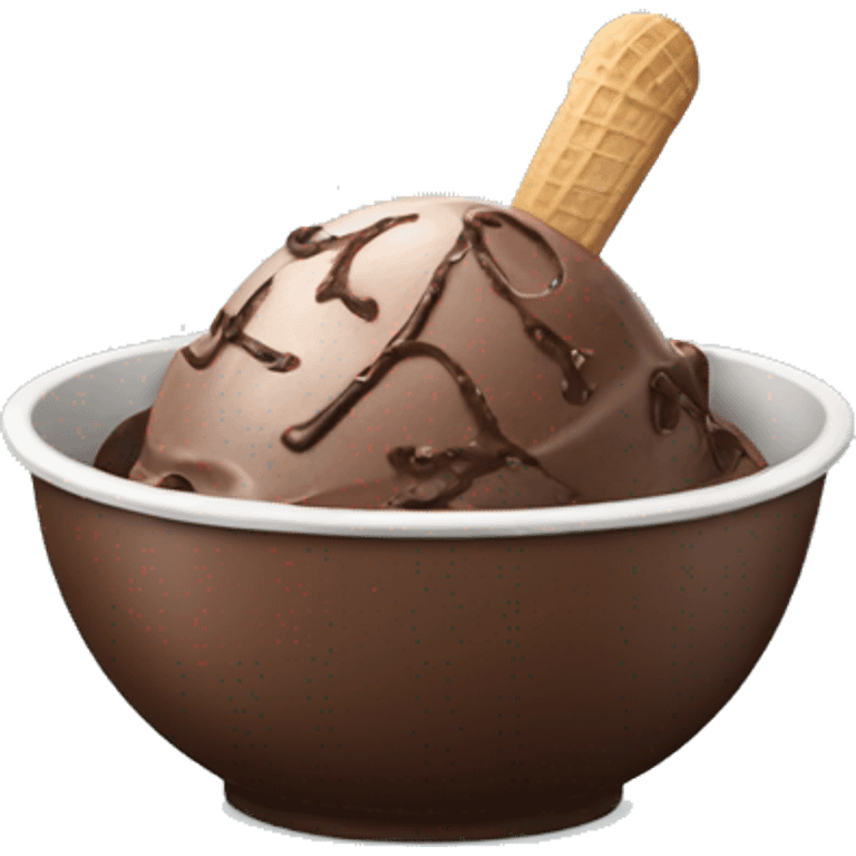 bowl of chocolate ice cream emoji