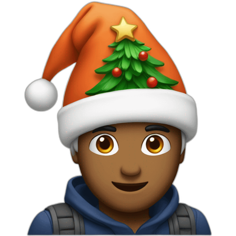 uva con gorro de navidad emoji