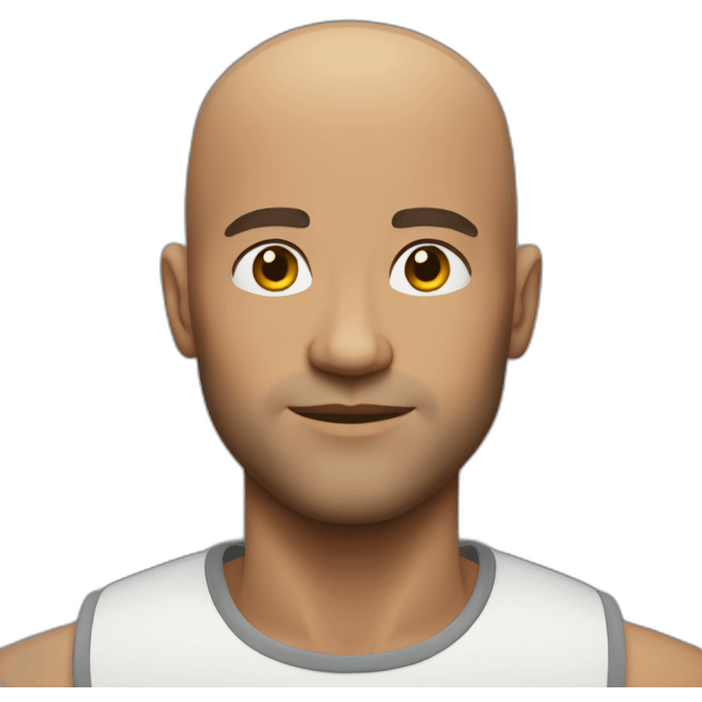 Handsome bald man strong emoji