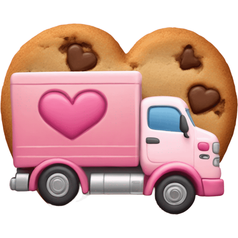 cookie heart with 18 wheeler emoji