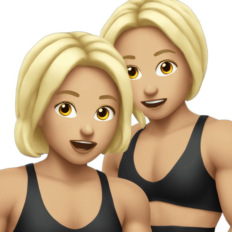 Blonde Wrestling twins  emoji