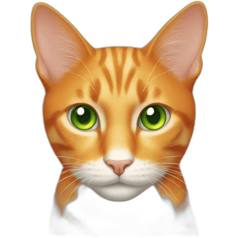 Orange cat green eyes emoji