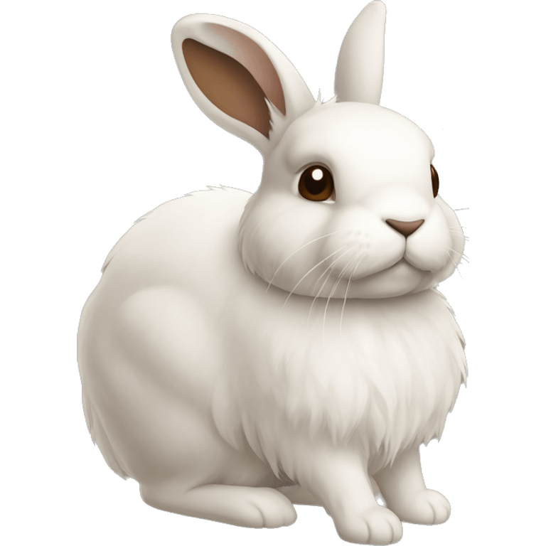 Lapine gris blanche et marron petite et toute poilue  emoji