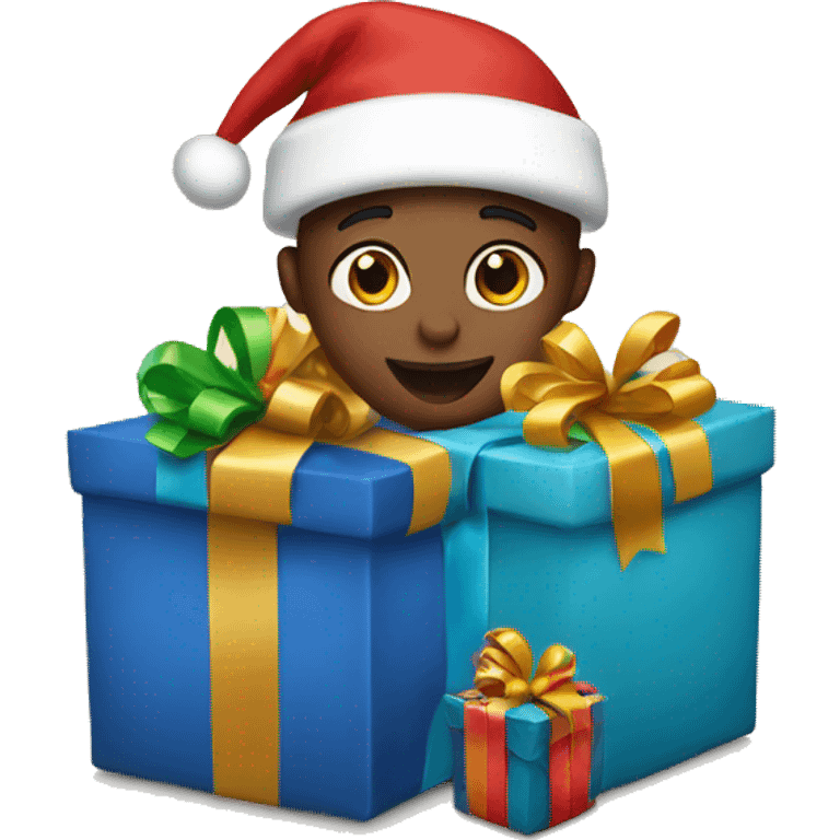 Opening christmas presents emoji