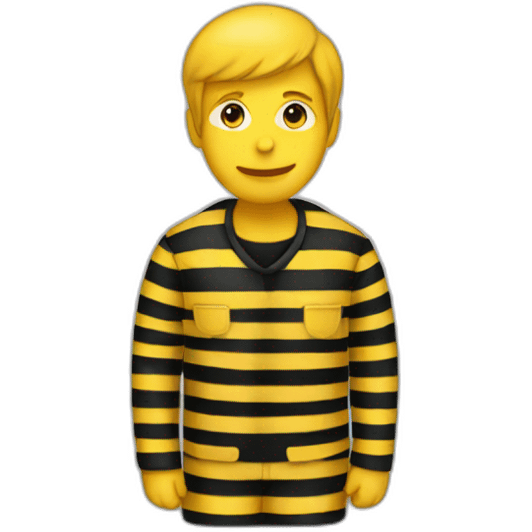 man striped yellow black prison suit emoji