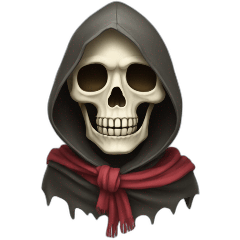 hooded skeleton with scarf emoji