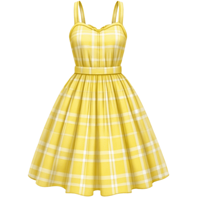 pastel yellow plaid spring dress floating in the air emoji