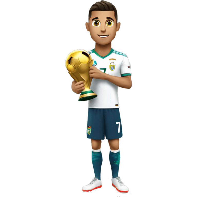 Cr7 con la copa del mundo emoji