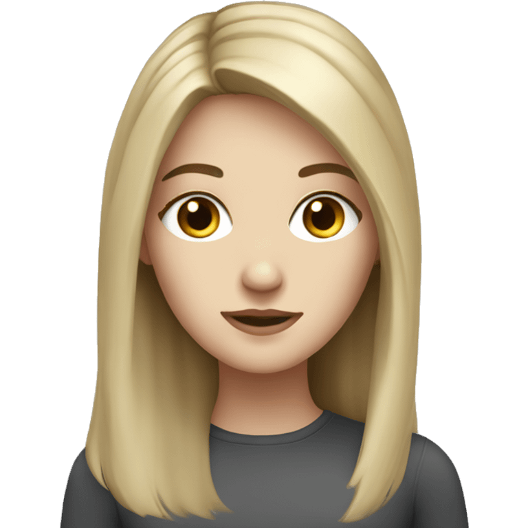 a white girl with grey eyes and dark blond hair emoji