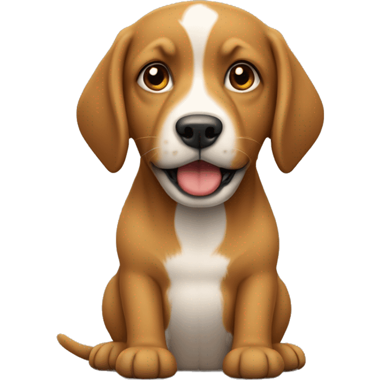 Cão com pelo castanho claro, longo, de porte pequeno emoji