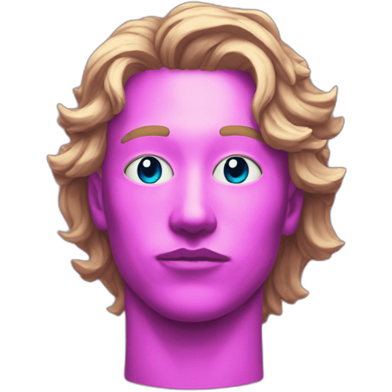 Vaporwave one half of face scarred emoji