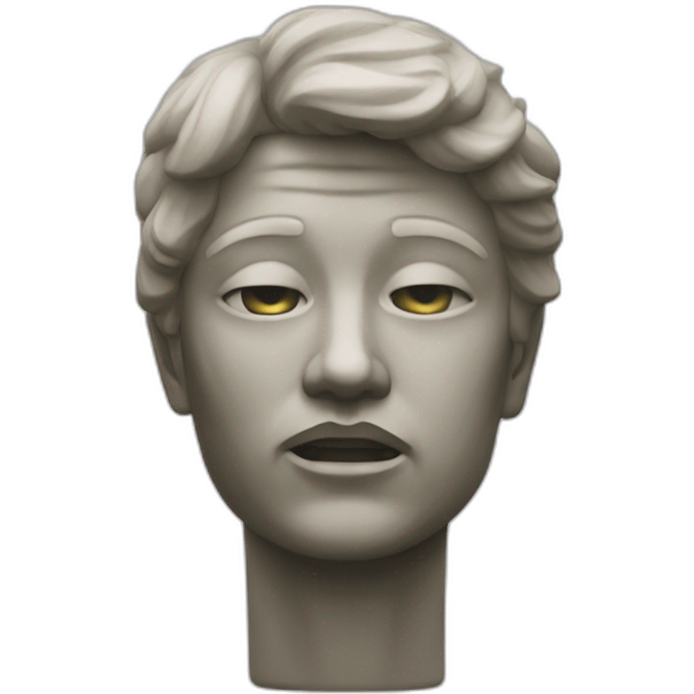 Statue moderne face chock emoji