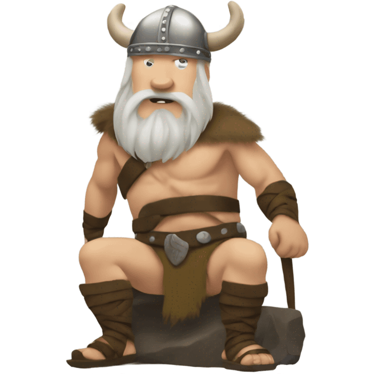 Norsk vikings touching his toes emoji