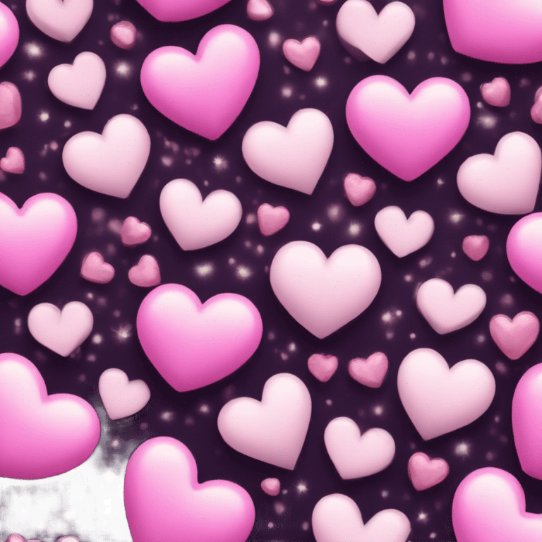 Pink and white hearts with infinity sign and sparkles  emoji