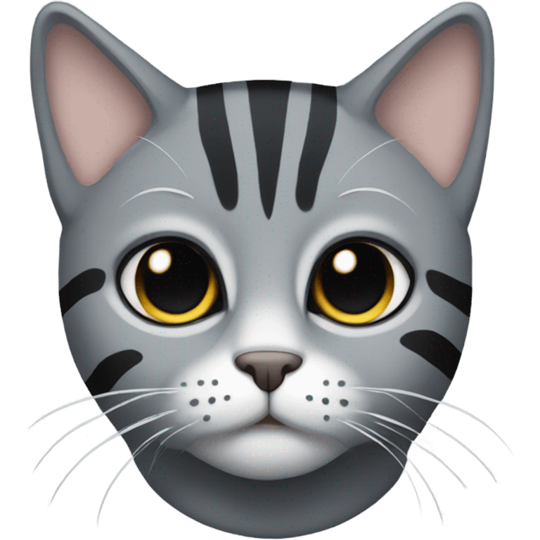 a gray cat with a black stripe emoji