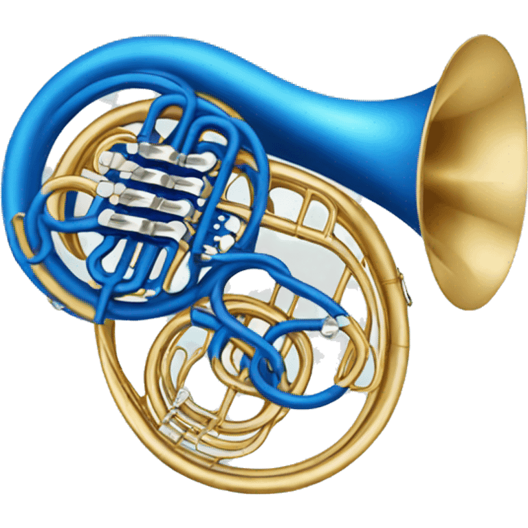 Blue french horn emoji