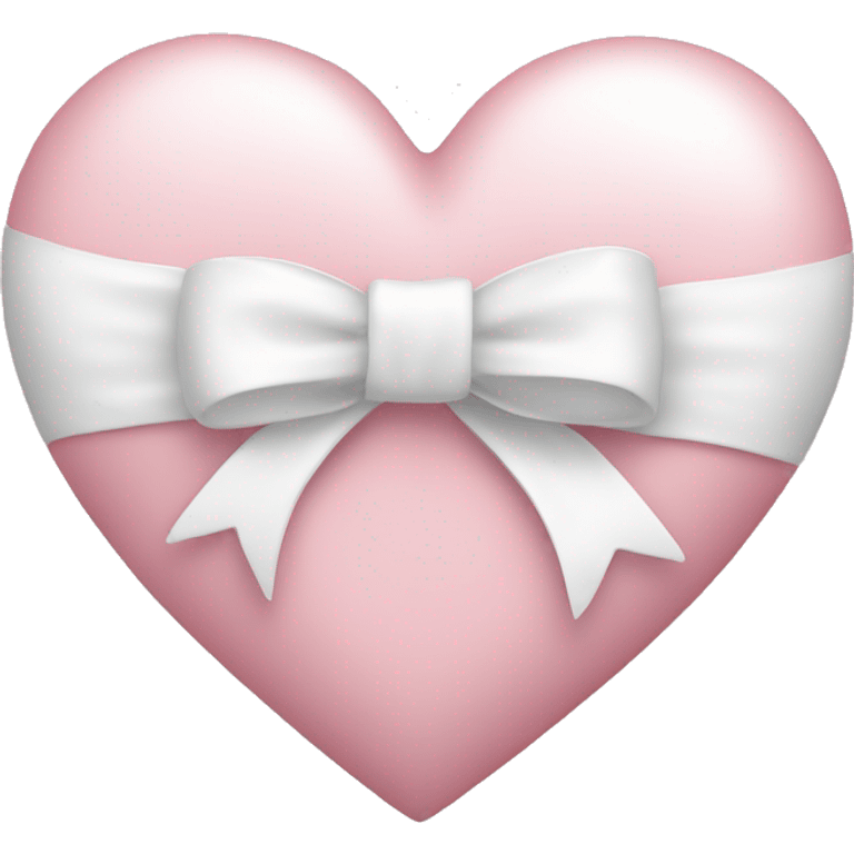 Pastel pink heart with white bow emoji