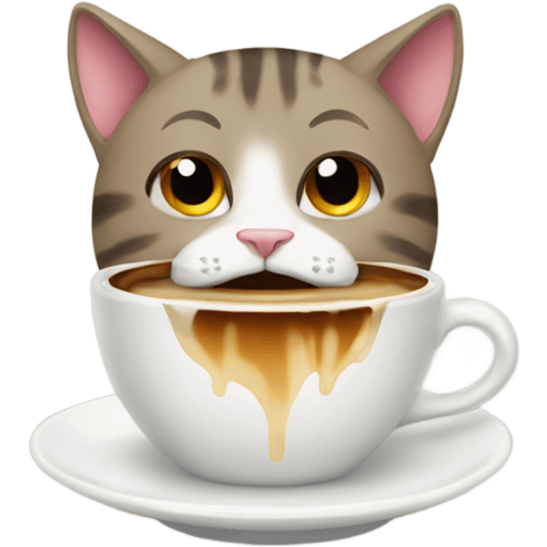 cats drinking a coffee emoji