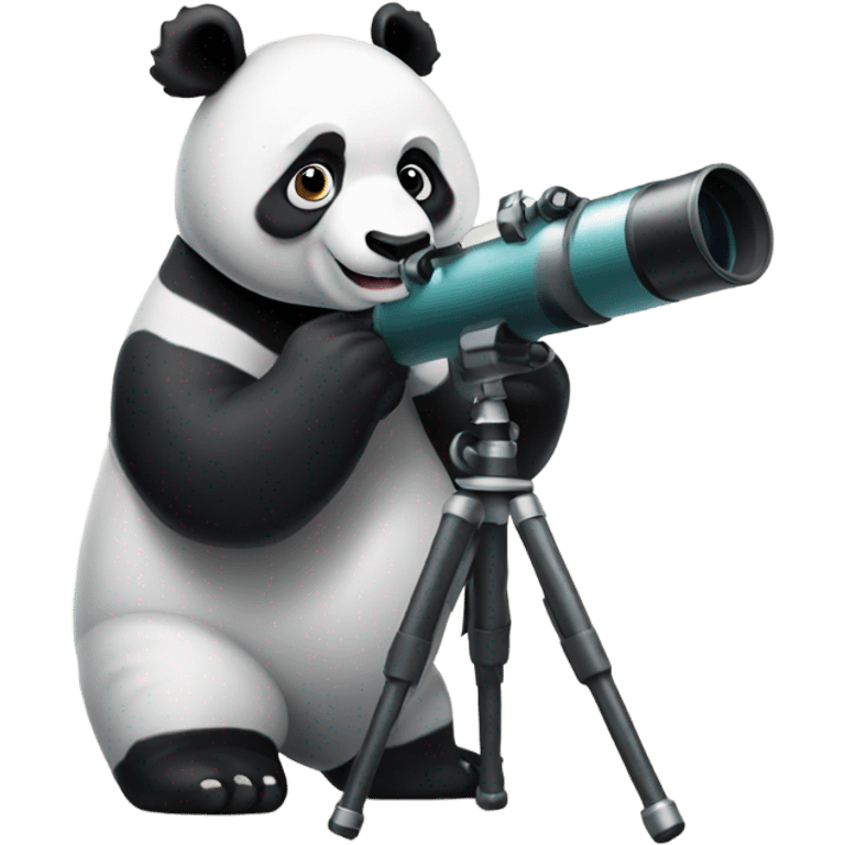 Panda using a telescope emoji