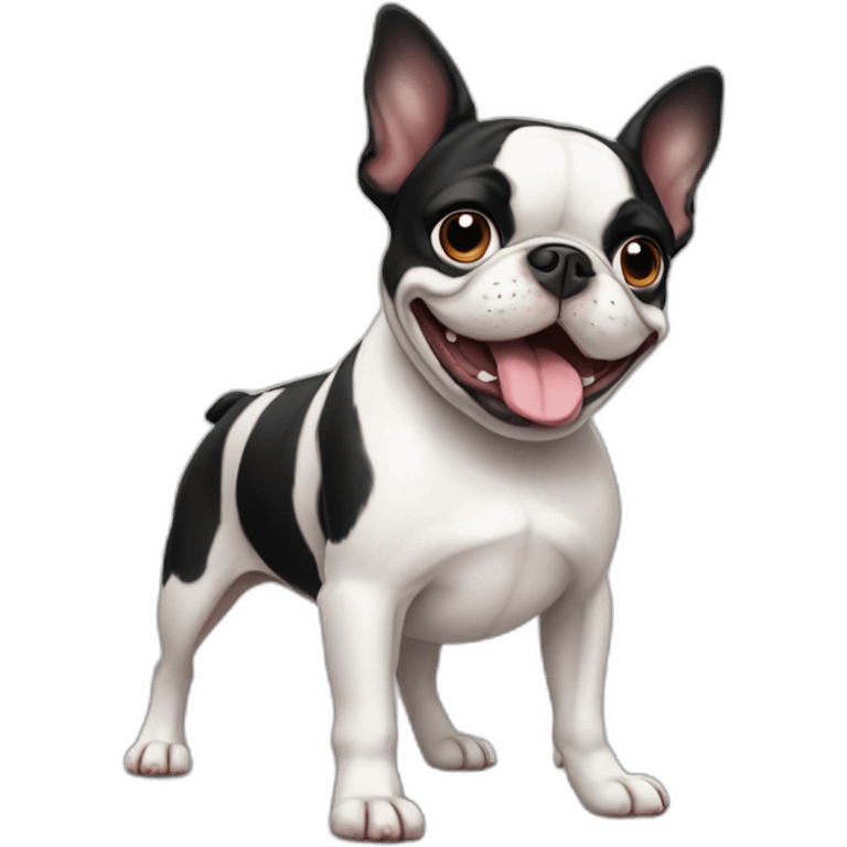 Fat och happy Boston Terrier emoji