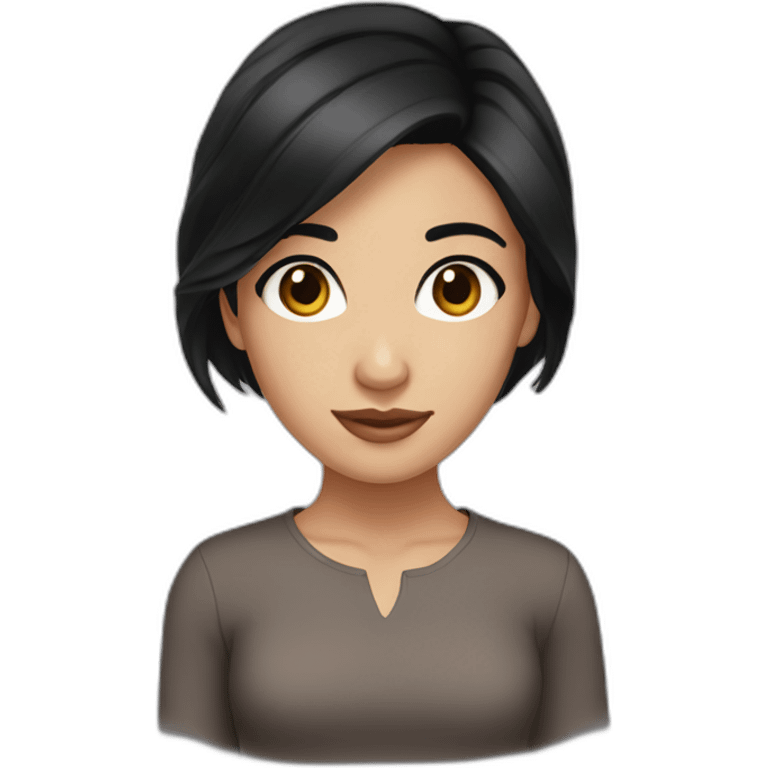 Brunette girl, brown eyes, black hair emoji