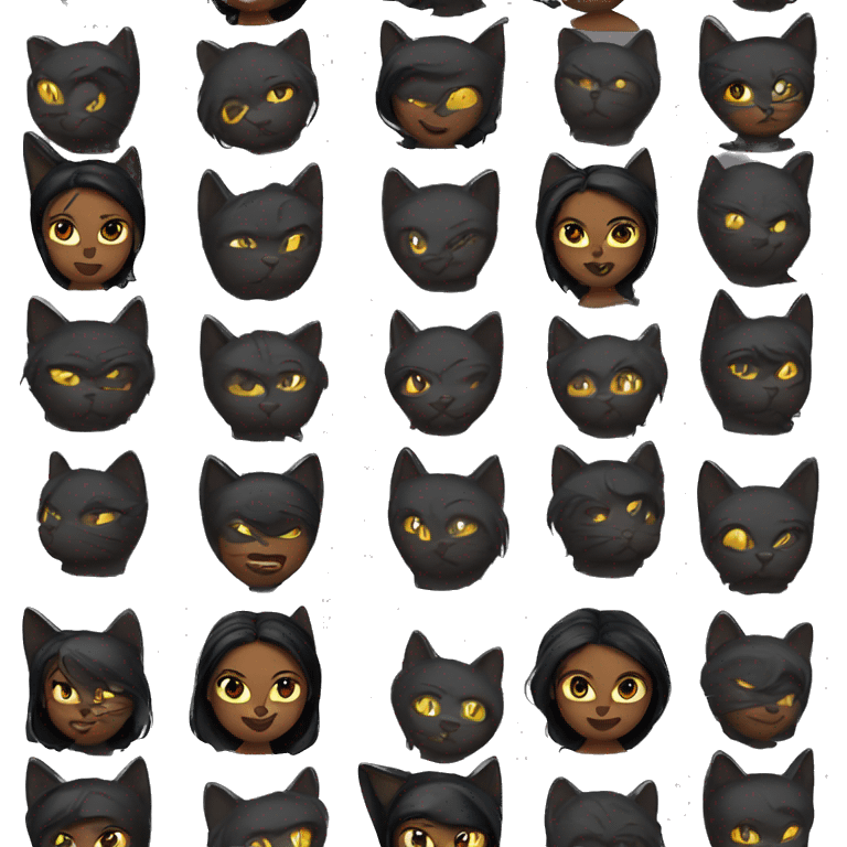 Black cat woman emoji