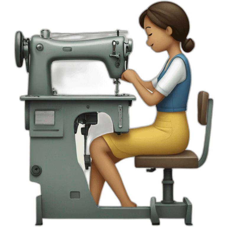 garment worker sewing machine emoji