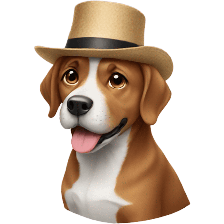 Dog with a hat emoji