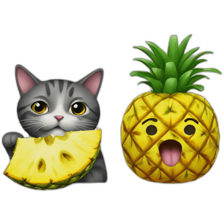 I WOULD LIKE AND EMOJI OF A CAT EATING A PINAPPLE emoji