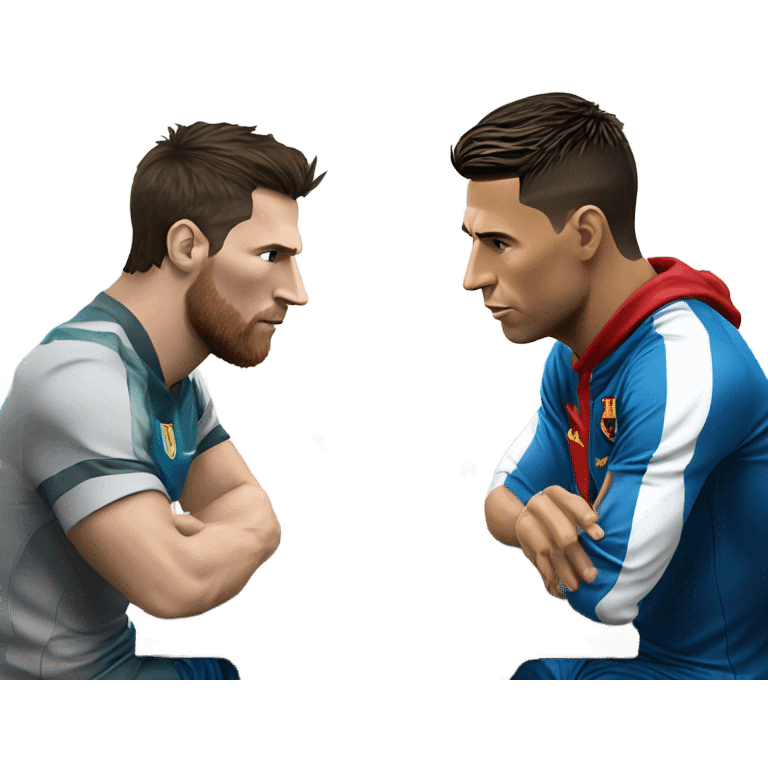 Messi and Ronaldo playing chess  emoji