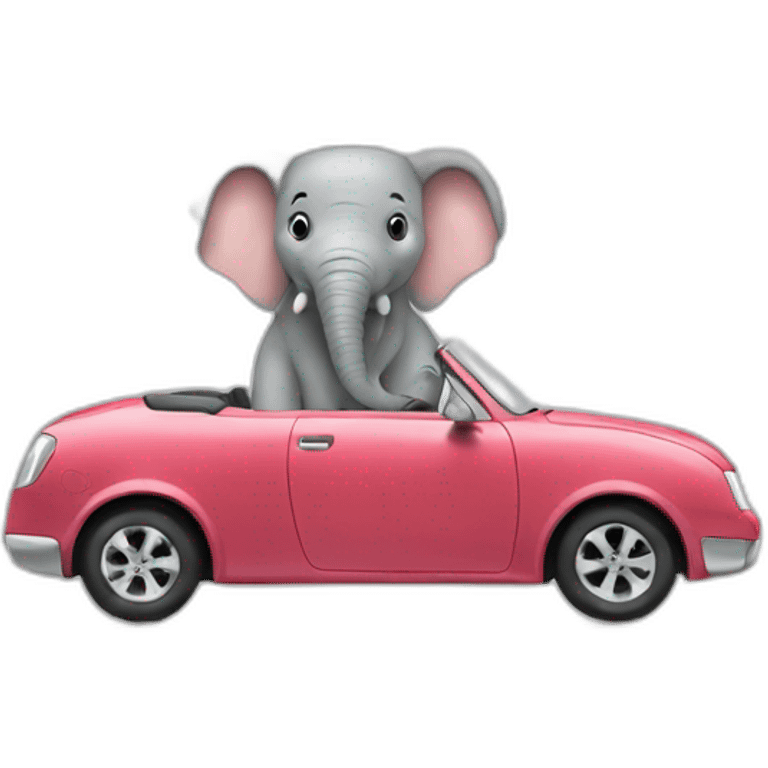 elephant in a car emoji