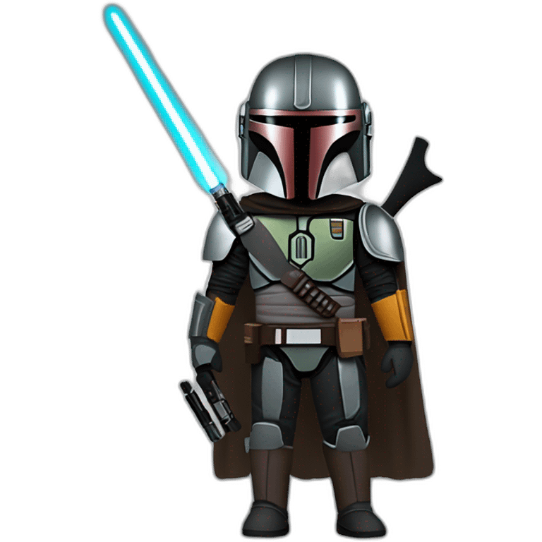 mandalorian with dark lightsaber emoji