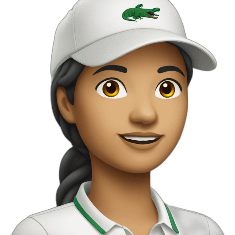 Latin woman using Lacoste  emoji