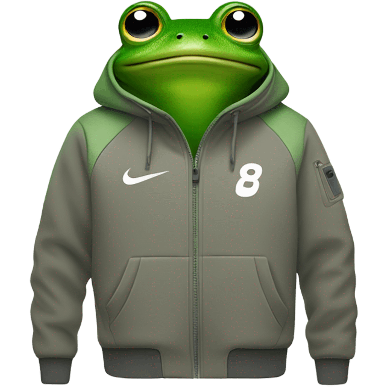 Frog with Nike tech fleece emoji