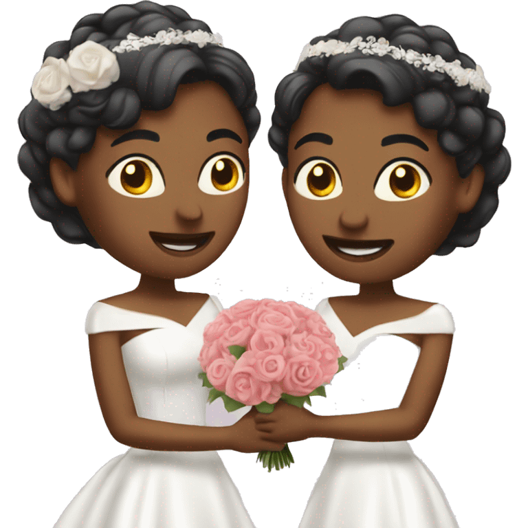 Two lesbians getting married  emoji