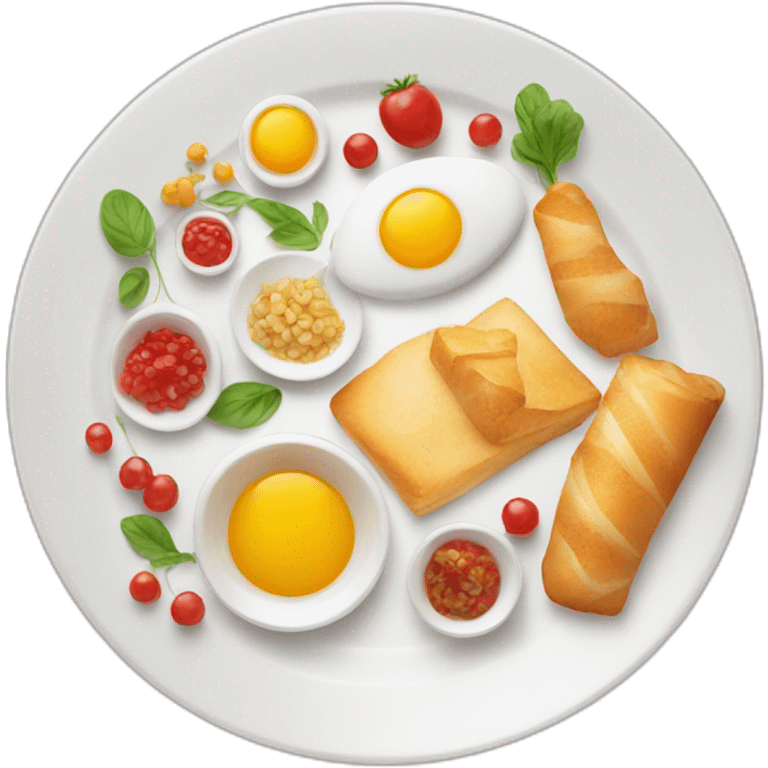 gourmet plate with big border and little food emoji